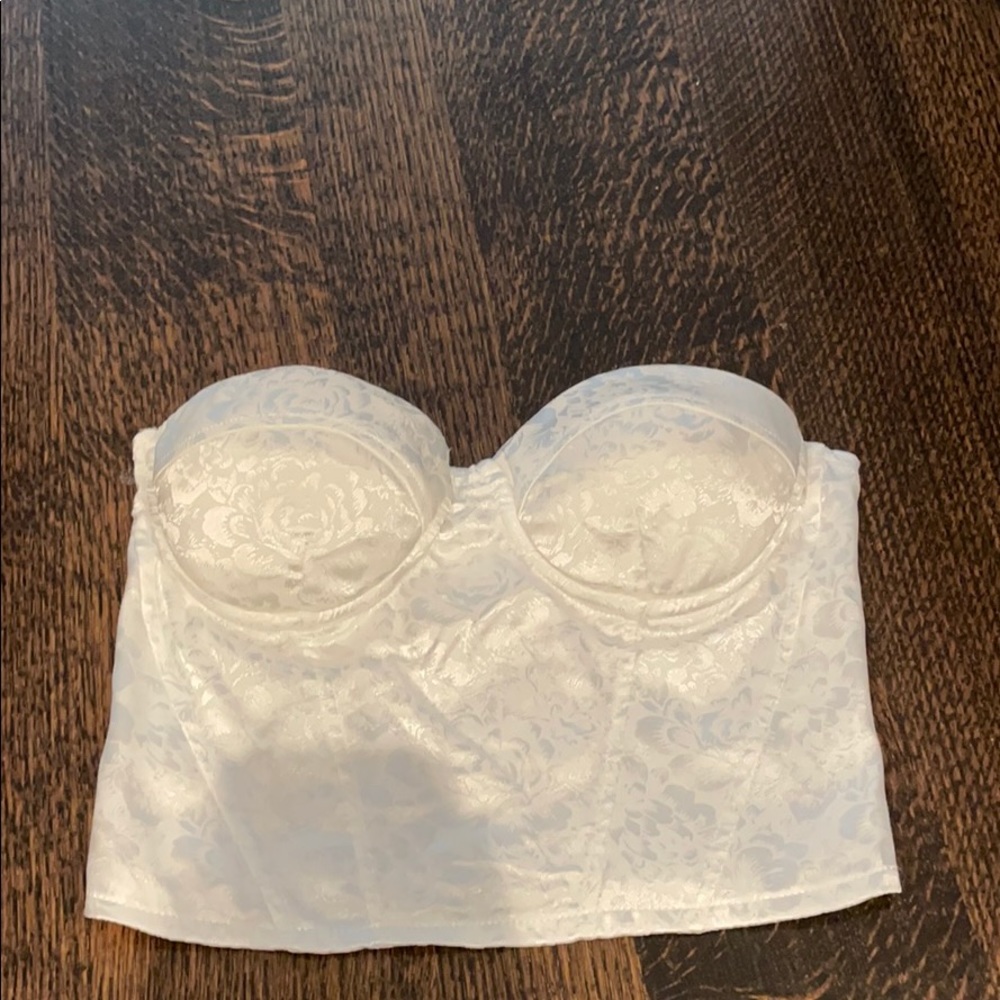 White corset top satin